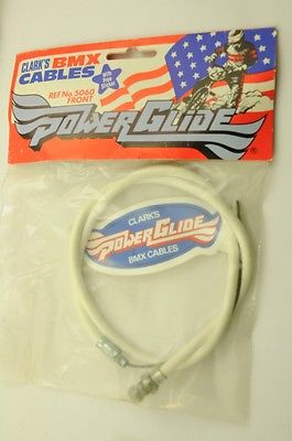 CLARKS POWER GLIDE 80s WHITE FRONT BMX CABLE OLD SCHOOL BMX 80s MADE REF 5060