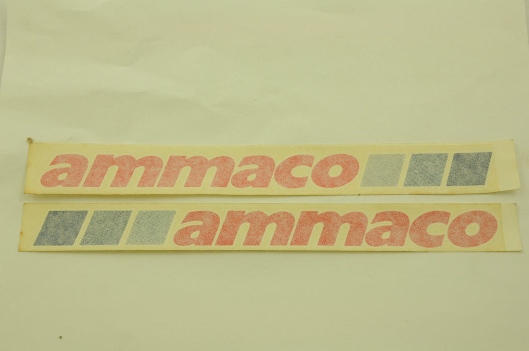 PAIR (2) AMMACO OLD SCHOOL BMX DOWN TUBE TRANSFER STICKERS GENUINE 80's MADE NOS