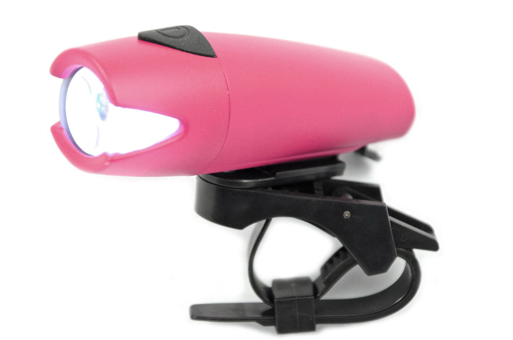 TRENDY PINK HIGH POWER 3 LED FRONT BIKE LIGHT FLASHES+CONSTANT SUIT OVER 50% OFF