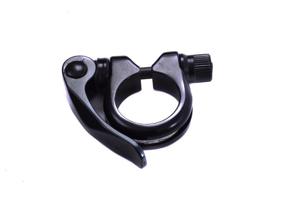 31.8mm ALLOY SEAT POST CLAMP + QUICK RELEASE LEVER GLOSS BLACK MTB + ALL BIKES