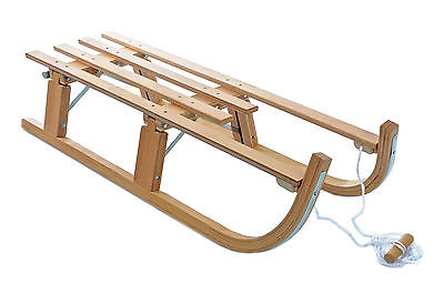 SKIERS MUST HAVE WOODEN SLEDGE TOBOGGAN FOLDS FLAT SO GOES IN SUITCASE 110cm