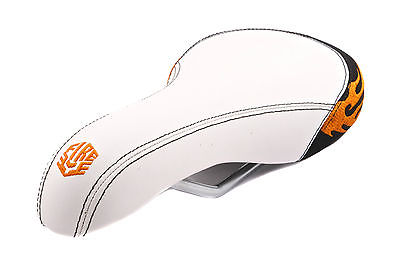 FLAME PATTERN DOWNHILL MTB SADDLE OR CRUISER-DRAGSTER SEAT WHITE NOW 60% OFF