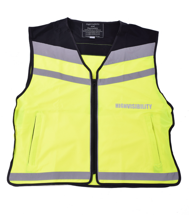 Ladies Equisafety HiViz Air Waistcoat Reflective Safety Cycle Horse Riding Yellow Small