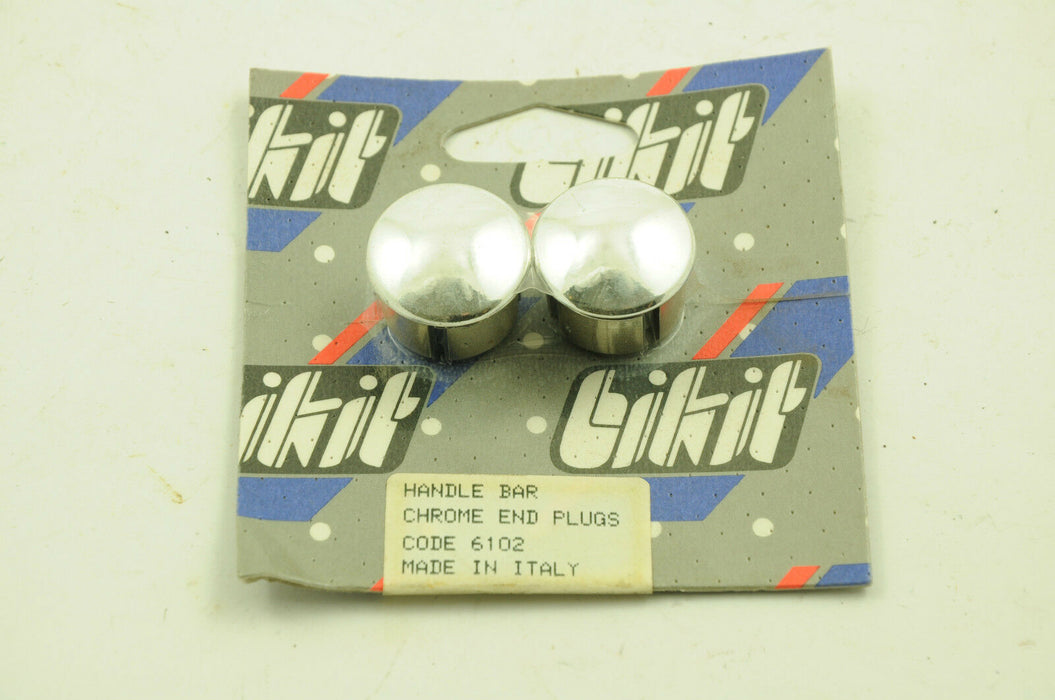 Pair Genuine Nostalgic 1980’s Italian Made Eroica Bikit Racer Racing Bike Bike Drop Handlebar Chrome Plugs BOGOF