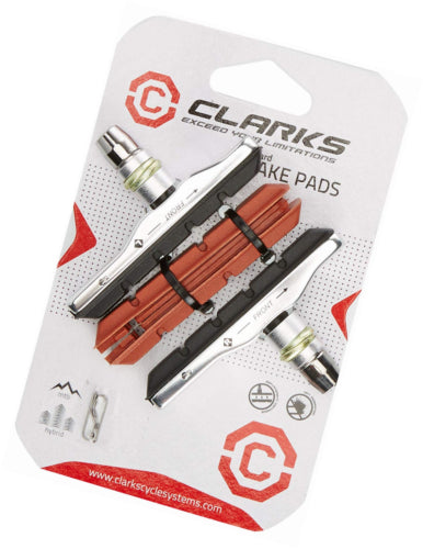 2 Sets Clarks CP513 MTB-hybrid Bike V-Brake Pads Blocks & Cartridges Included 72mm