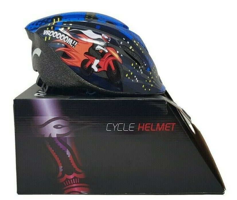 Raleigh Childrens Cycle Helmet Junior Bandit Moto Helmet Blue 48 - 52cm New