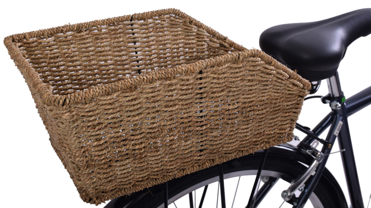 Rear Carrier Fitting Luxurious Wicker Style Bike Basket For Ladies About Town Bike