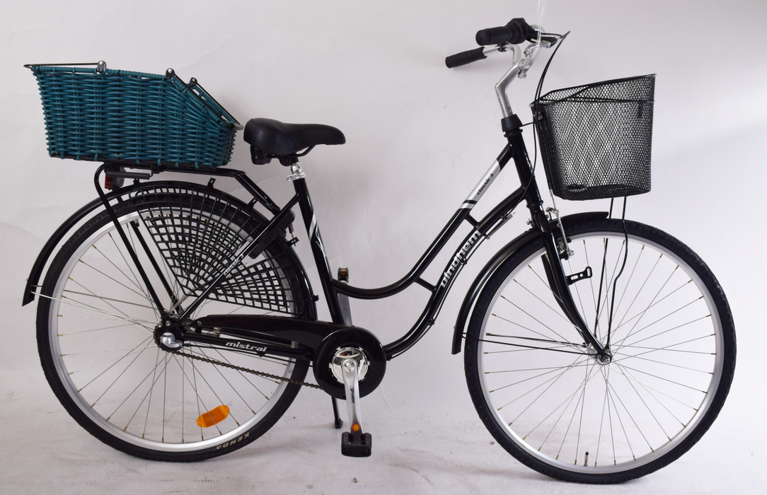 Dutch Ladies Bike Clip On Clip Off Luxury Rear Rattan Bicycle Shopping Basket