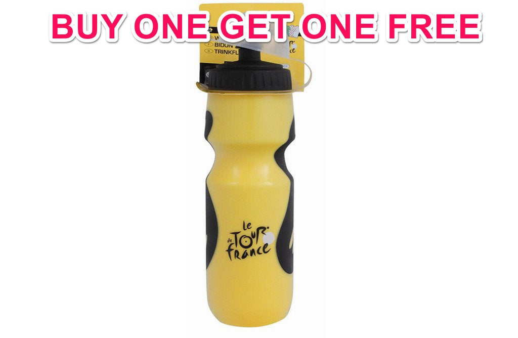 Tour De France Cycling Running 700ml Drinks Bottle Yellow-Black Buy 1 Get 1 Free