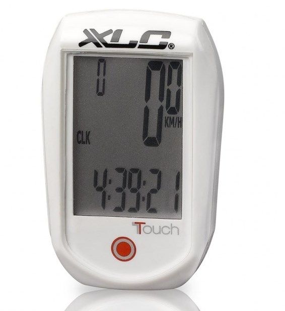 XLC CYCLE BIKE COMPUTER 11 FUNCTION WIRED SPEEDOMETER CALORIES CADENCE LCD TOUCH SCREEN WHITE