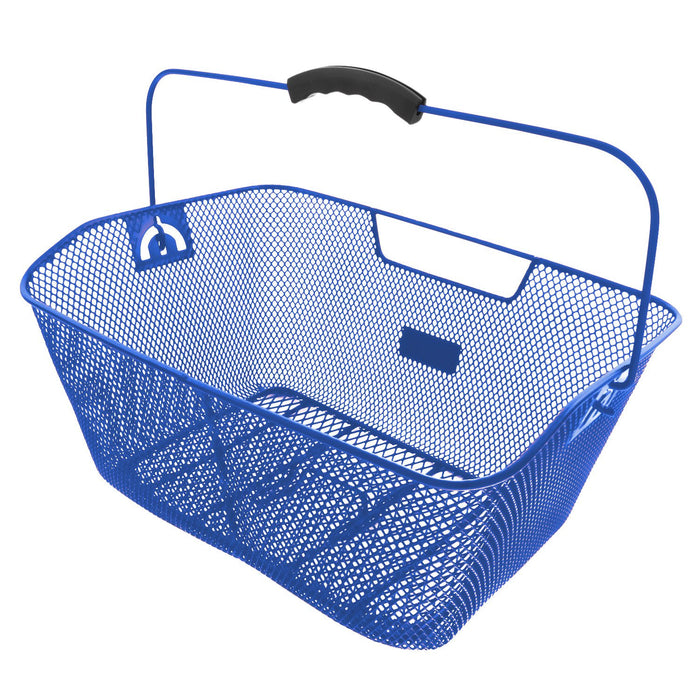 Blue Bicycle Wire Mesh Basket Fits On To Front Or Rear Carrier Shopping Luggage