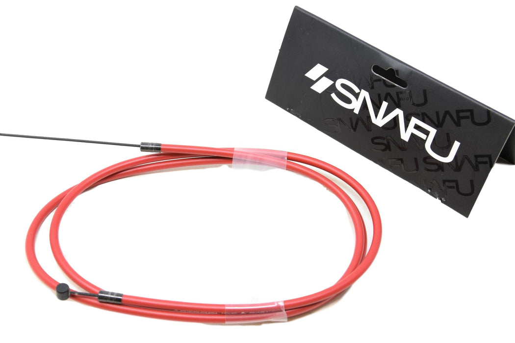 Snafu BMX Astroglide Straight Brake Cable 48” Long Quality Stainless Steel Red