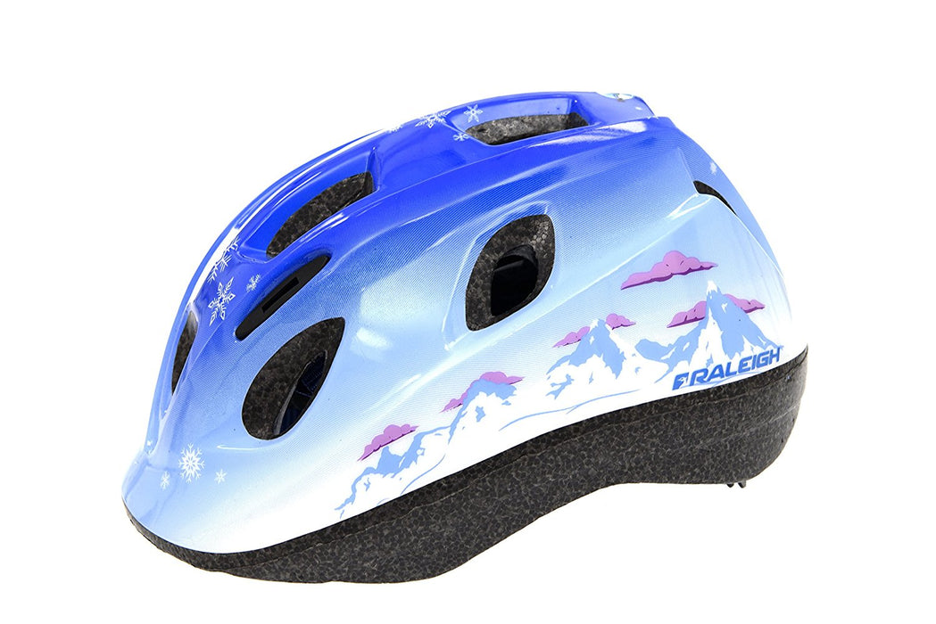 RALEIGH "MYSTERY ICE” CHILDS, KIDS, KIDDIES BIKE HELMET WITH BUILT IN LED SAFETY LIGHT 48-54cm BLUE