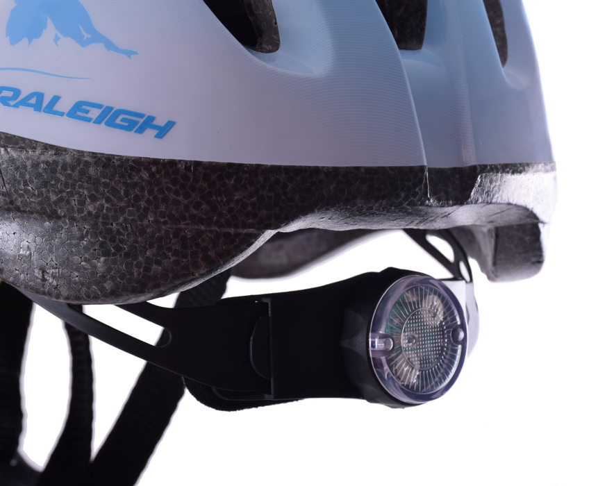 RALEIGH "MYSTERY ICE” CHILDS, KIDS, KIDDIES BIKE HELMET WITH BUILT IN LED SAFETY LIGHT 52-56cm BLUE