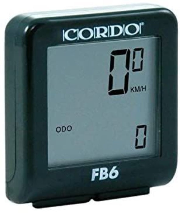 Cordo FB6 6 Function Bike Computer - Black - Speed - Distance - Clock + More