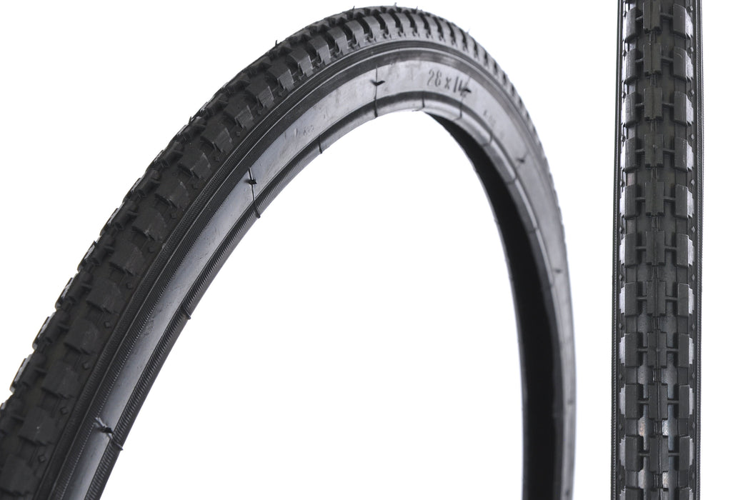 PAIR 28 x 1 1-2 (40-635) TYRES WITH HEAVY ROADSTER TREAD FOR VINTAGE BIKES T282