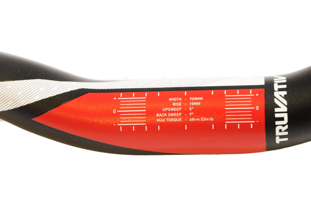 TRUVATIVE STYLO 700mm WIDE DOWNHILL MTB HANDLEBAR 15mm RISE BLAST BLACK 40% OFF