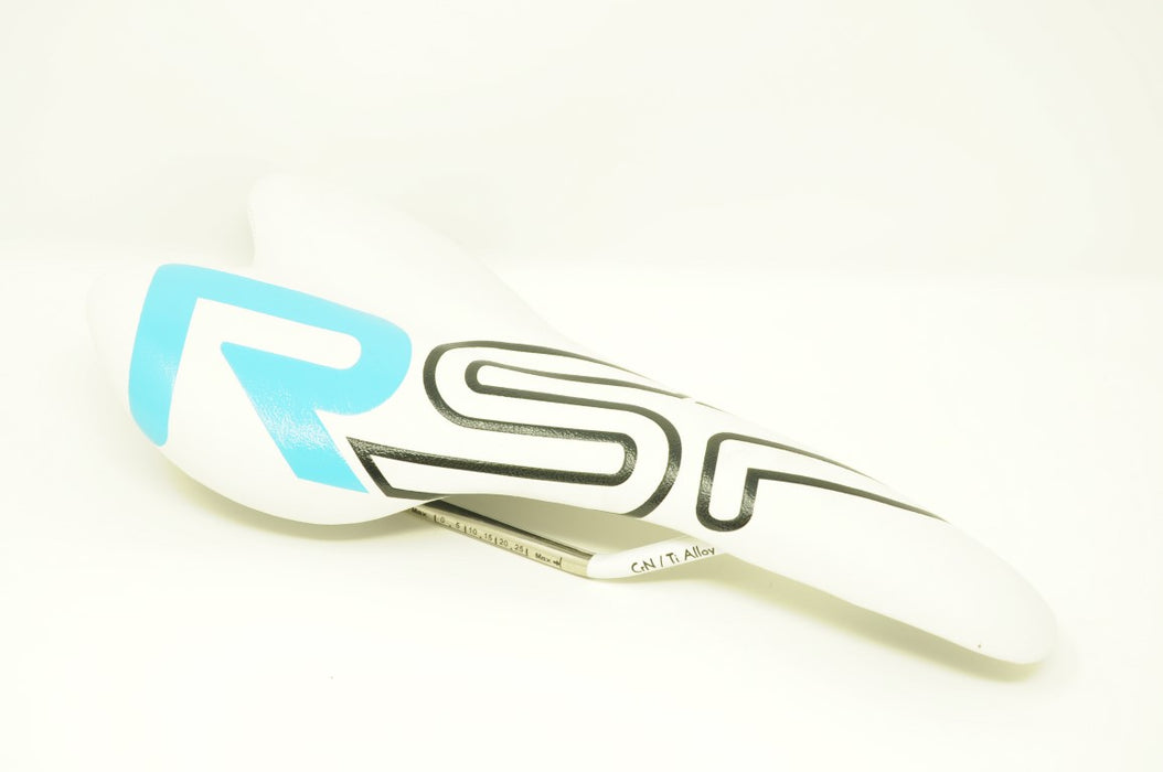 RSP PRO RACE SADDLE WHITE LEATHER GENTS MENS TITANIUM RAILS NORMALLY £39.99