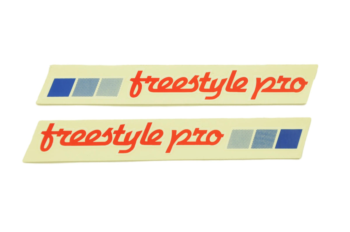 PAIR AMMACO FREESTYLE PRO OLD SCHOOL BMX 80’s MADE DECAL,STICKER TRANS
