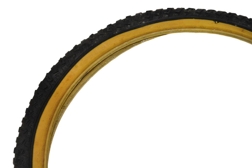 Pair (2) 20" X 1.75" Bike Tyres Black With Amberwall Suit Junior BMX Children’s MTB ATB