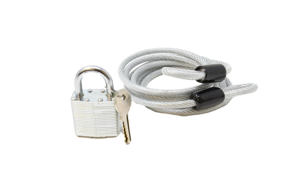 Great Value Bike Spiral Coil & Padlock Key Secure Cable Cycle Lock 6mm x 1800mm