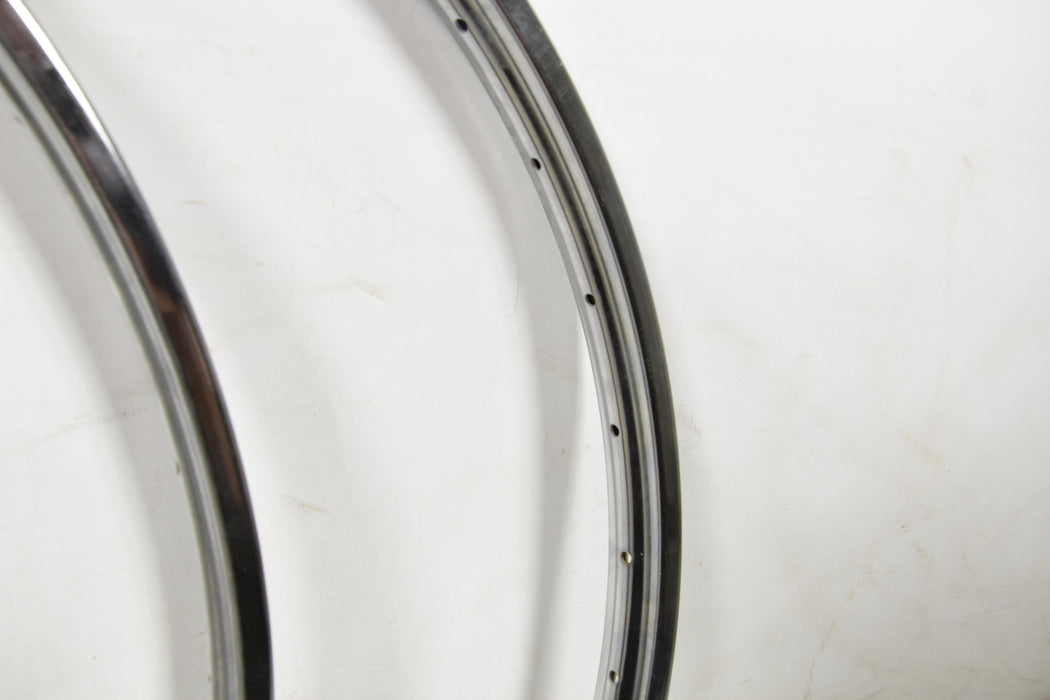 VINTAGE ROADSTER 26x1 1-2 (584) CHROME BIKE WHEEL RIMS WESTRICK ROD OR CALIPER