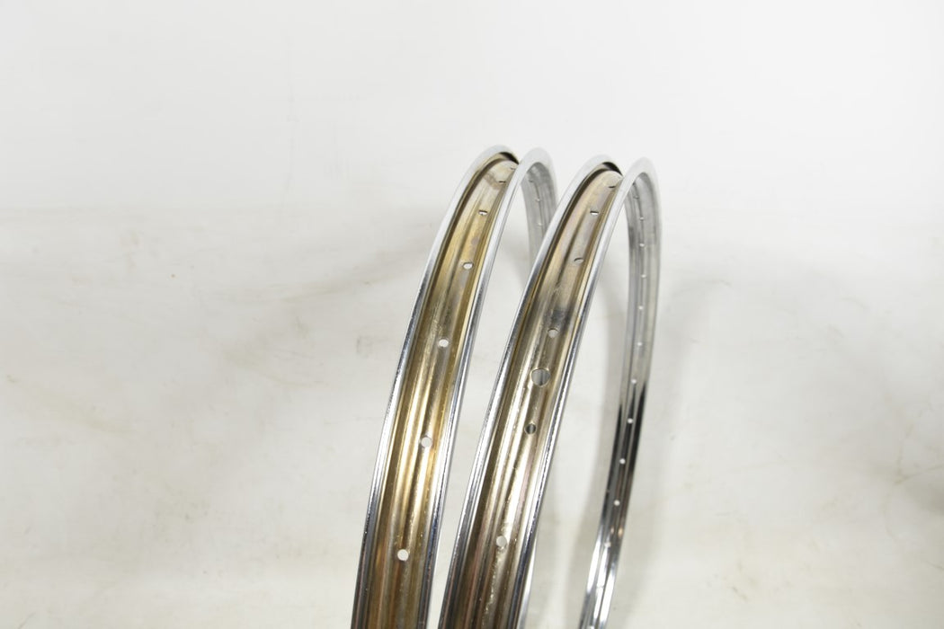 VINTAGE ROADSTER 26x1 1-2 (584) CHROME BIKE WHEEL RIMS WESTRICK ROD OR CALIPER