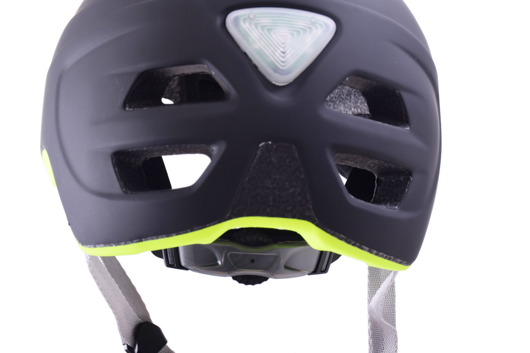 Dawes Urban BMX Cycling Helmet with built in LED light Hi-Viz Blk-Yel 53-61cm