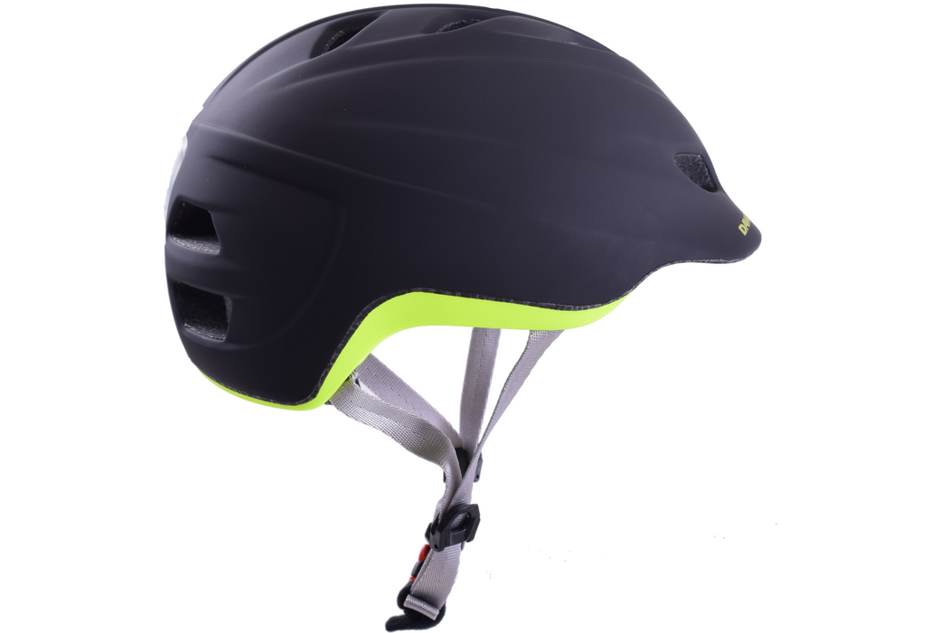 Dawes Urban BMX Cycling Helmet with built in LED light Hi-Viz Blk-Yel 53-61cm
