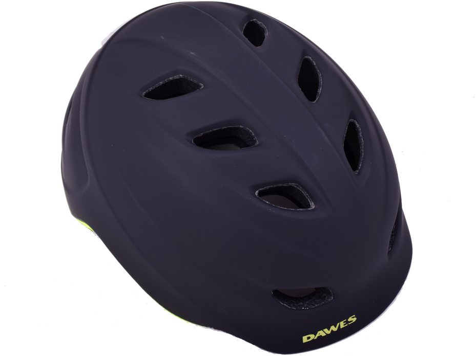 Dawes Urban BMX Cycling Helmet with built in LED light Hi-Viz Blk-Yel 53-61cm
