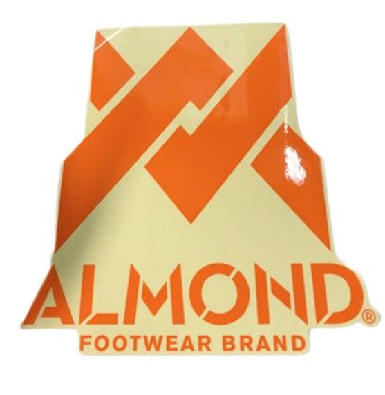 Pack Of 2 Almond footwear Window Decal Stickers - Orange and White