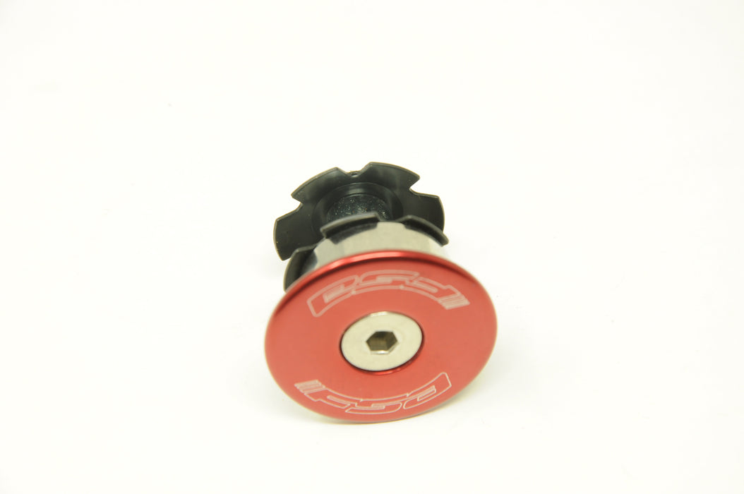 FSA ALLOY COUNTERSUNK A-HEAD CAP & STAR WASHER VERY SMART ANODISED RED 28.6mm