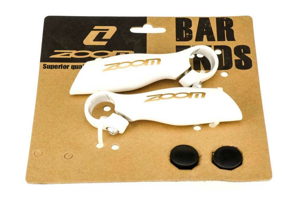 Anatomical Bike Bar Ends For Mtb Or Road Cycle Alloy White & Zoom In Gold 115mm