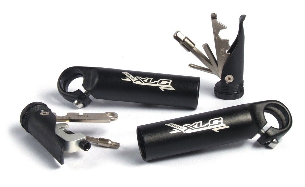 XLC COMP ALLOY BIKE BAR ENDS WITH COMPACT INTERNAL MULTI TOOL SETS INSIDE EACH ONE, MUST HAVE MTB ACCESSORY