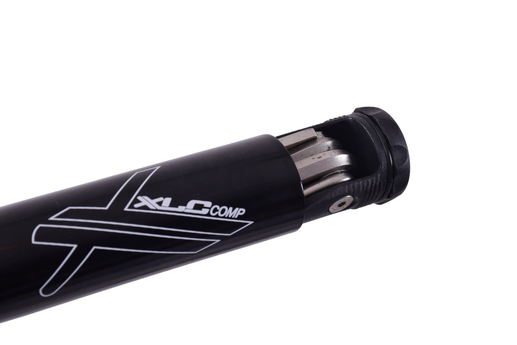 XLC COMP ALLOY BIKE BAR ENDS WITH COMPACT INTERNAL MULTI TOOL SETS INSIDE EACH ONE, MUST HAVE MTB ACCESSORY
