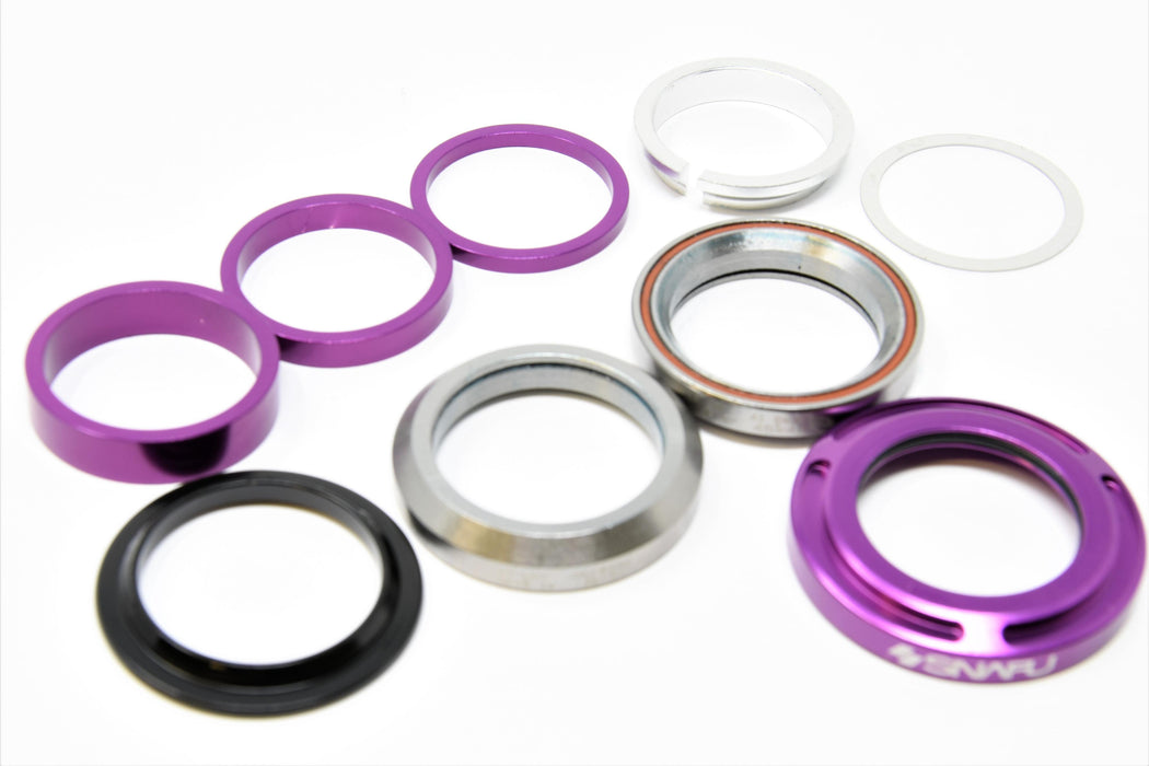 Snafu Fontanel Integrated Headset 1 1-8” Steerer Precision Sealed Bearings Purple