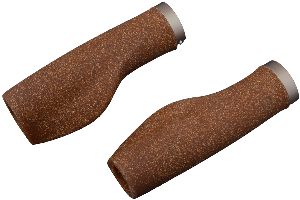 PAIR CLAUD BUTLER CORK LOCK ON HANDLEBAR BIKE GRIPS ERGO SOFT COMFORT BROWN FOR 22.2mm HANDLEBARS 50% OFF