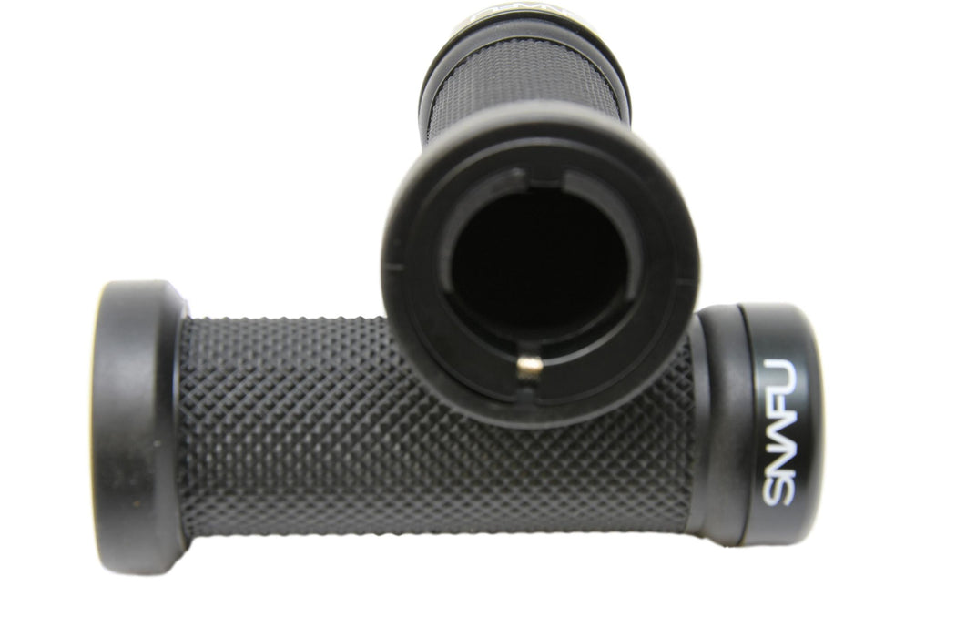 Snafu BMX Or MTB Double Lock-on 95mm Mini Handlebar Diamond Pattern Grips - Black