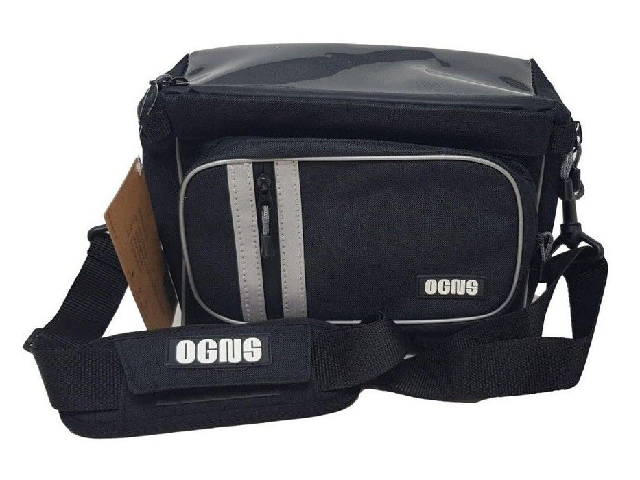 OGNS Black Front Handlebar Bicycle Bag With Map Holder For MTB and Roa