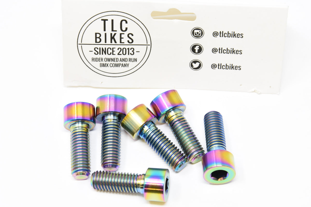 Set Of Six TLC Bikes Fit S M Titanium Rainbow BMX Stem Bolts Ultra L