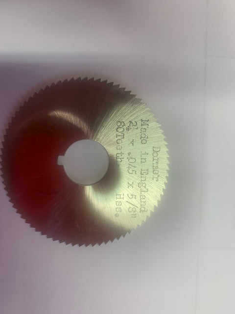 DORMER SCREW SLOTTING SAW BLADE 2 1-4" DIA .045 THICK 5-8" BORE 80 TEETH ENGLISH MADE NEW OLD STOCK BUY ONE GET ONE FREE