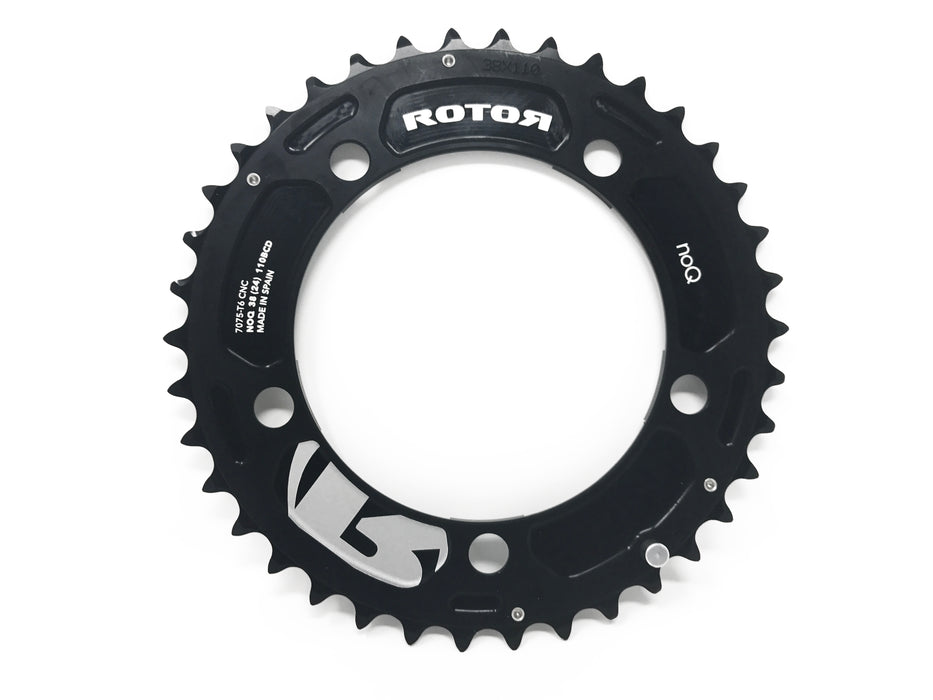 ROTOR NoQ CX1 CYCLOCROSS CHAINRING (110 BCD, 5 BOLT) SUITABLE FOR 10 OR 11 SPEED CASSETTES 38T