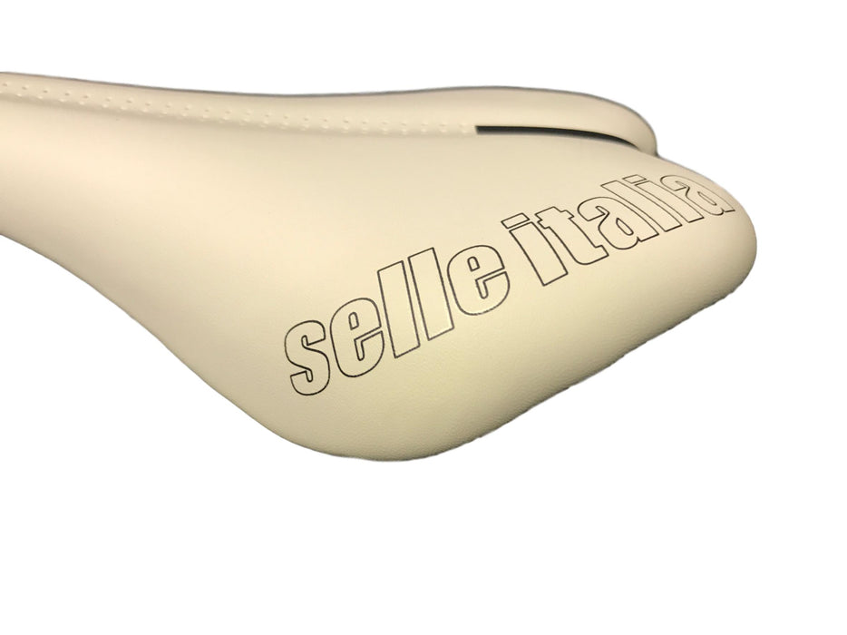 SELLE ITALIA SL RACE SADDLE WHITE (NEW BUT SLIGHTLY OFF COLOUR)