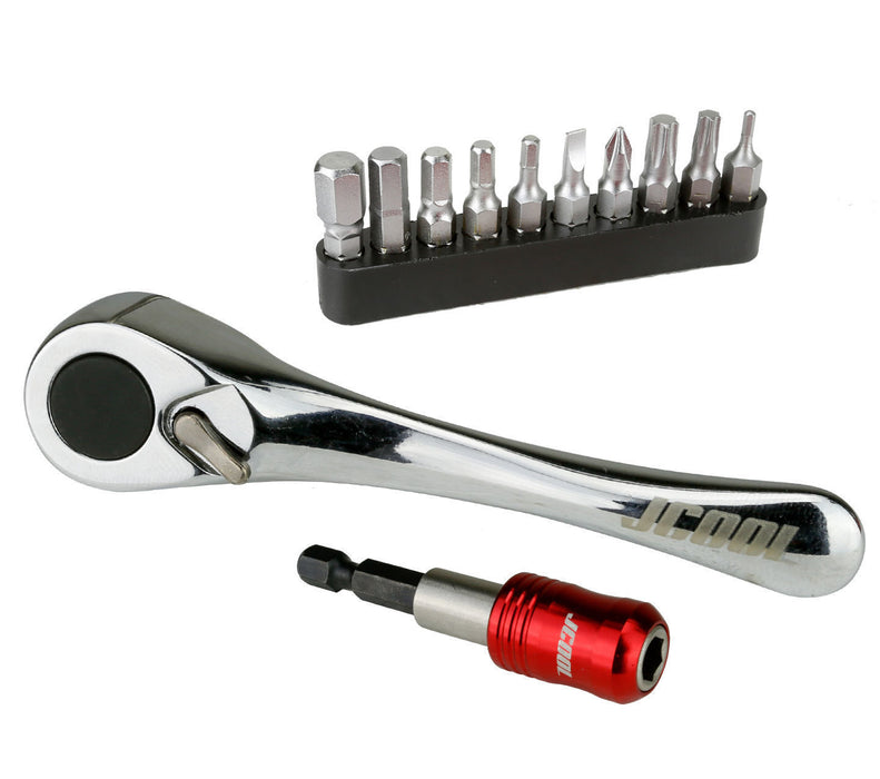 CYCLE ENTHUSIASTS "MUST HAVE" ITEM COMPACT MINI RATCHET MULTI TOOL BIKE KIT IN CASE VERY HIGH QUALITY RED  RRP £25