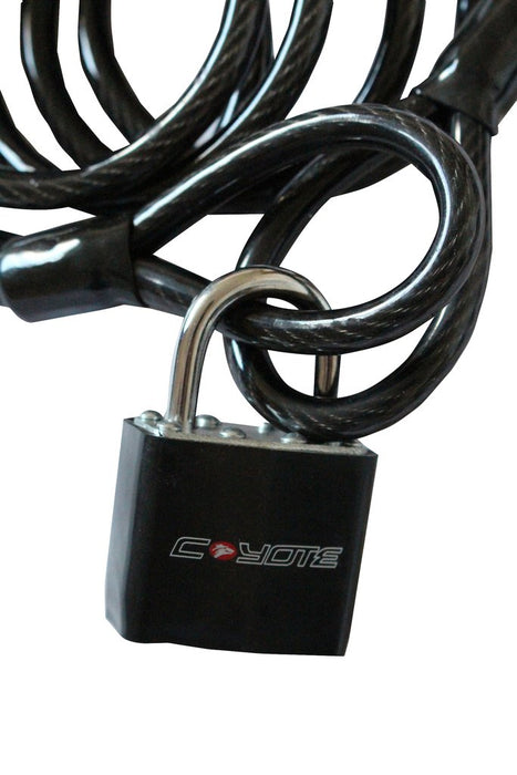 Bike Bicycle Cycle Lock 1800mm Long 8mm Thick Cable With 40mm Secure Padlock