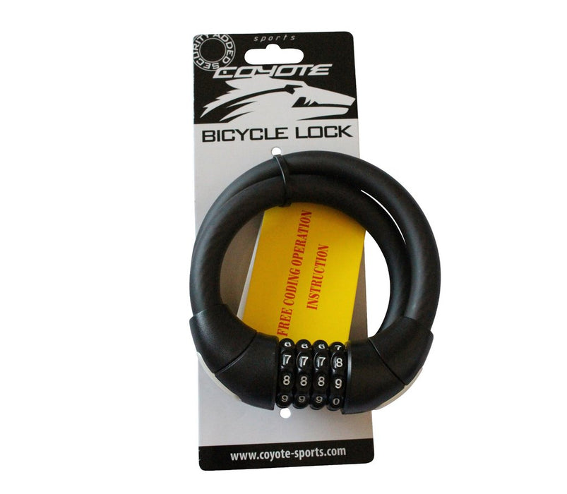 Secure Bike Spiral Coil Cycle 15mm Combination Lock Choose Own 4 Digit 650mm Long