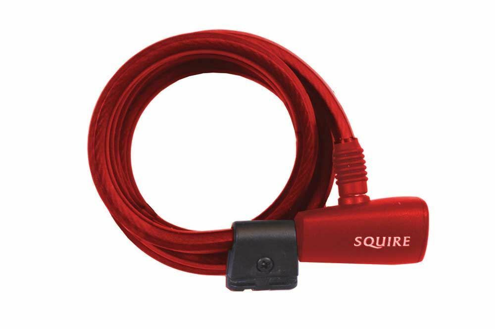 SQUIRE 116 RECOIL SPIRAL BICYCLE BIKE CABLE LOCK SECURITY 1.8mm x 10mm WITH BRACKET