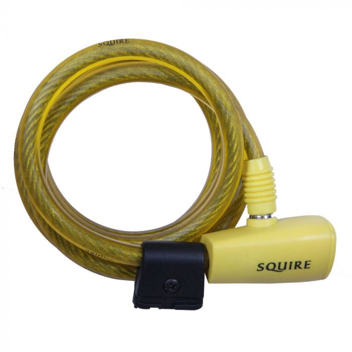 SQUIRE 116 RECOIL SPIRAL BICYCLE BIKE CABLE LOCK SECURITY 1.8mm x 10mm WITH BRACKET