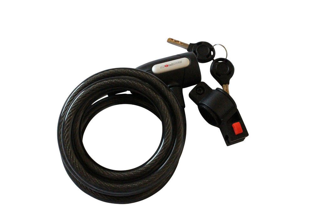 COYOTE CABLE COIL SPIRAL ANTI-THEFT SECURE BIKE SECURITY LOCK BLACK 12mm x 2000mm