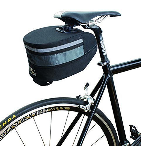 Large Easy Clip On Clip Off Bike Saddle Bag, Wedge Type, Expandable, Reflective Secure